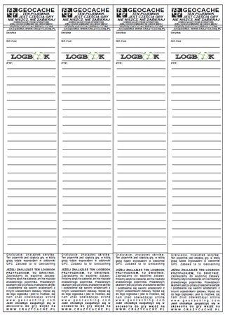Logbook wodoodporny. 4,8 cm. 5 kartek