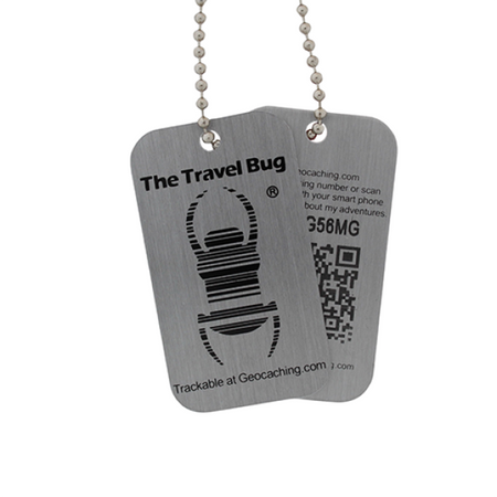 Limited Edition RED Geocaching QR Travel Bug® - świecący w ciemności