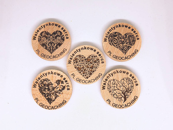 Walentynkowe Serca V1. PWG. 5 sztuk