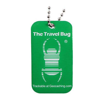 GREEN Geocaching QR Travel Bug® - świecący w ciemności