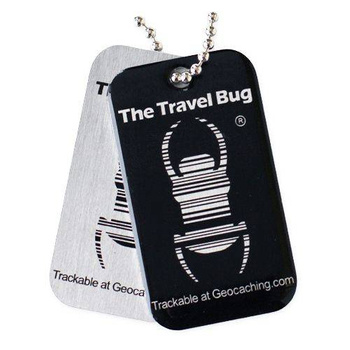BLACK Geocaching QR Travel Bug® - świecący w ciemności