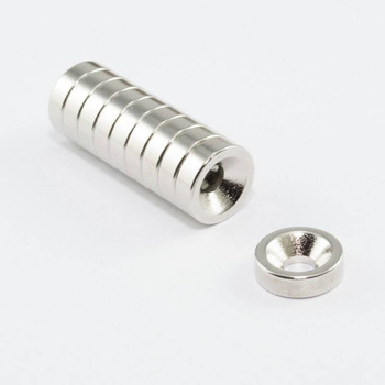 Magnes Neodymowy 10x7/3,5x3 pod wkręt. 10 sztuk