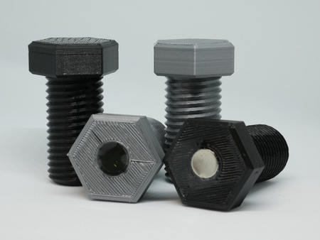 Kesz Śruba z nakrętką (atrapa) - kolor stalowy, z magnesem