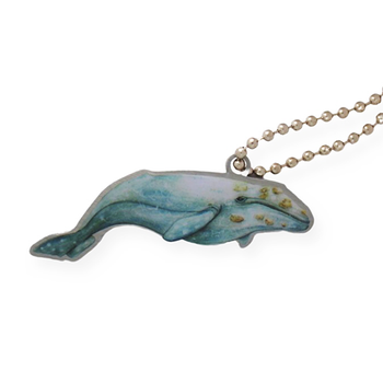 Whale Travel Tag - Gray