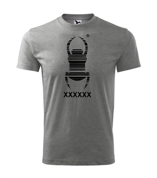 Koszulka Travel Bug z kodem trackowalnym. Szara. Rozmiar S - 4XL