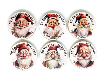 50 twarzy... Mikołaja.  6 sztuk kolorowych PWG