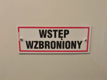 Tabliczka Wstęp Wzbroniony - Magnetyczny kesz. "Inny rozmiar" 