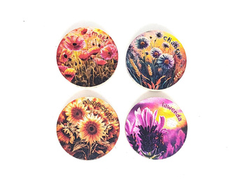 Letnie kwiaty.4 sztuki kolorowych PWG