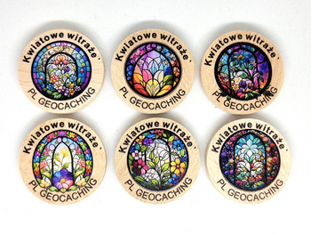 Kwiatowe witraże v2. 6 sztuk kolorowych PWG