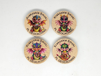 Krakoskie smoki.4 sztuki kolorowych PWG