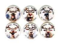 50 twarzy... Reniferów.  6 sztuk kolorowych PWG