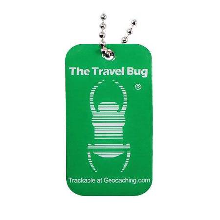 GREEN Geocaching QR Travel Bug® - świecący w ciemności